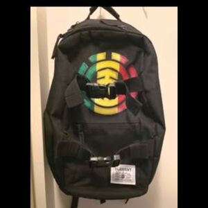 Element Black Backpack with Colorful Logo